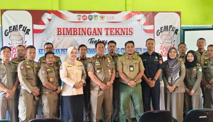 Perangi Peredaran Rokok Ilegal Satpol PP Kabupaten Kediri Menggelar Bimtek Bersama Bea Cukai.