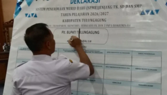 Plt. Bupati Tulungagung Memimpin Deklarasi SPMB 2026/2027 Berjalan Dengan Bersih Dan Transparan.